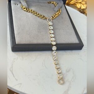 NEW Y-necklace in chunky chain and Swarovski crystals